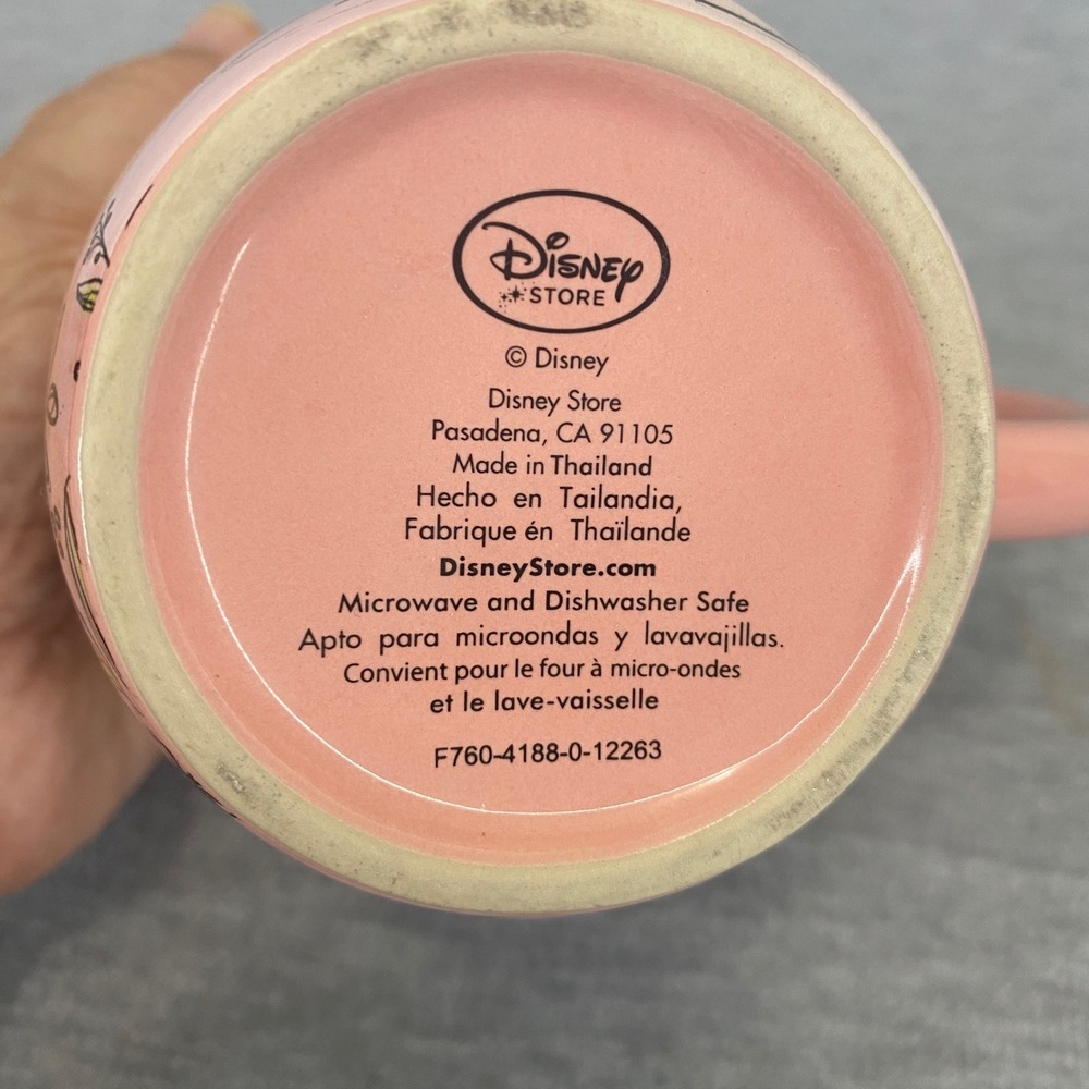 Disney Store Minnie Mouse Mug Cup Pink Floral Sketch 3D Flower - Picture 6 of 8